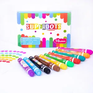 Superdots 10 Color Washable Dot Markers 10mm 20ml