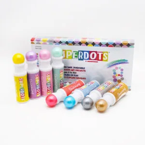 Superdots 8 Shiny Color Dot Markers Kids Safe 18mm 60ml