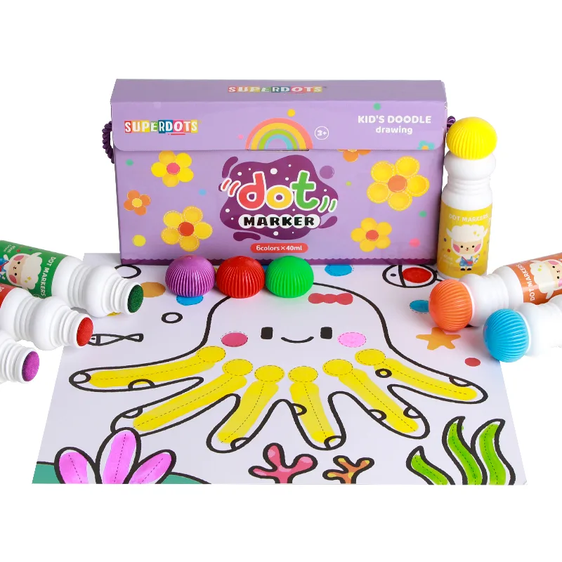 Superdots 6 Color Washable Dot Markers 18mm 40ml