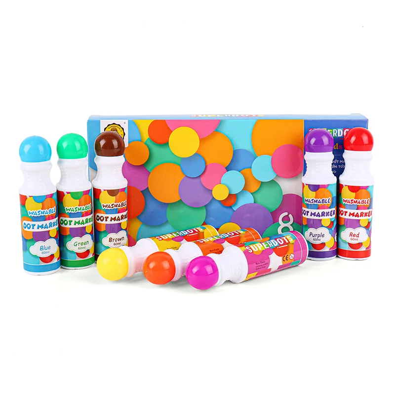 Superdots 8 Color Dot Markers Washable ink Non-Toxic 18mm 60ml