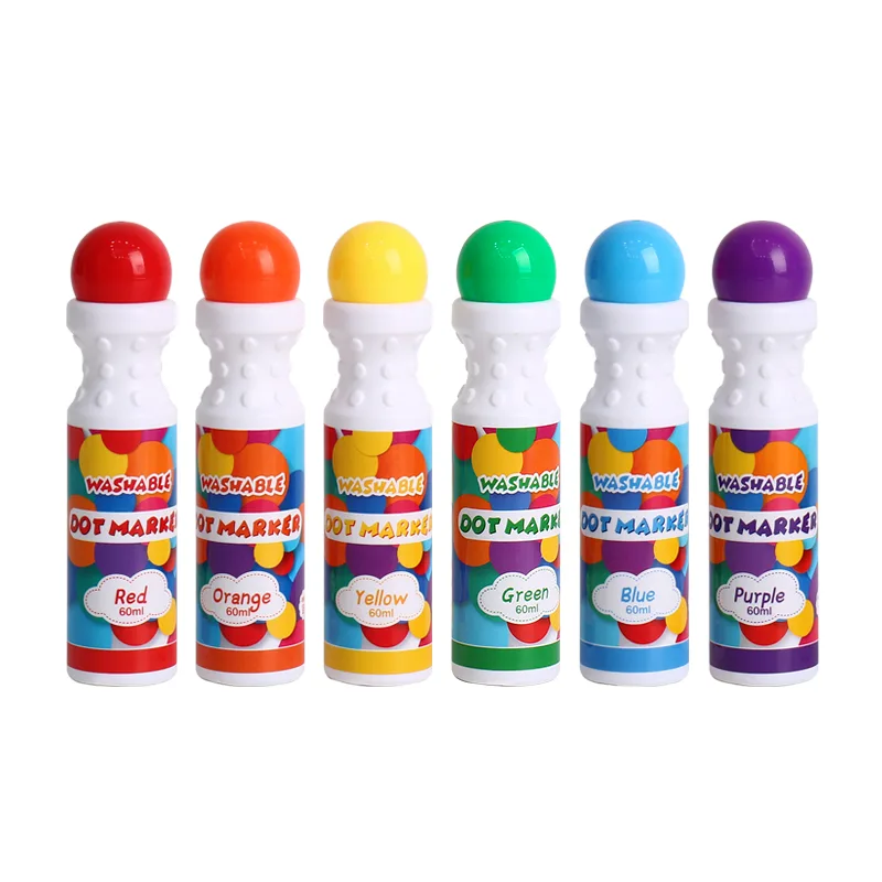 New Shape 60ml 18mm Sponge Nib Dot Markers Customize Logo Dabber Painting Markers for Kids